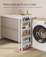 Carro de 4 Niveles, Carro Estrecho de Cocina con Ruedas, con Asa, para Espacio Reducido, 22 x 45,4 x 77 cm, para Cocina, Baño, Salón, Estudio, Marrón Rústico y Negro LRC033B01 - details 41