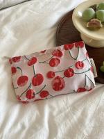 Bolsa de Maquillaje de Cereza Fresca y Dulce Gran Capacidad Portátil para Almacenamiento de Pinceles de Maquillaje y Viajes - details 2
