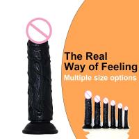 Consolador realista para hombre y mujer, Juguetes sexuales de silicona, masturbador de Pene negro, erótico, punto G, clítoris, juguete sexual anal - details 4