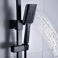 Sistema de termostato, grifo termostático, juego de lluvia, cabezal de ducha negro con ducha de mano - details 2