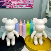 DIY Painting White Embryo Fluid Plastic Hand Painting Violence Bear Toy Model Doll Parent-child Building Block Bear Doll Gift - details 3