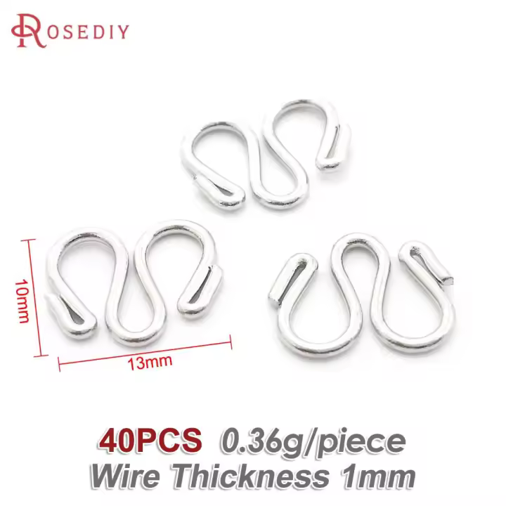 Cierre de latón color oro de 18K en forma de S y M para pulseras y collares, suministros para la fabricación de joyería, accesorios para bricolaje. - 1