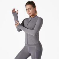 Women sport running slim fit long sleeve yoga outdoor jacket - details 5