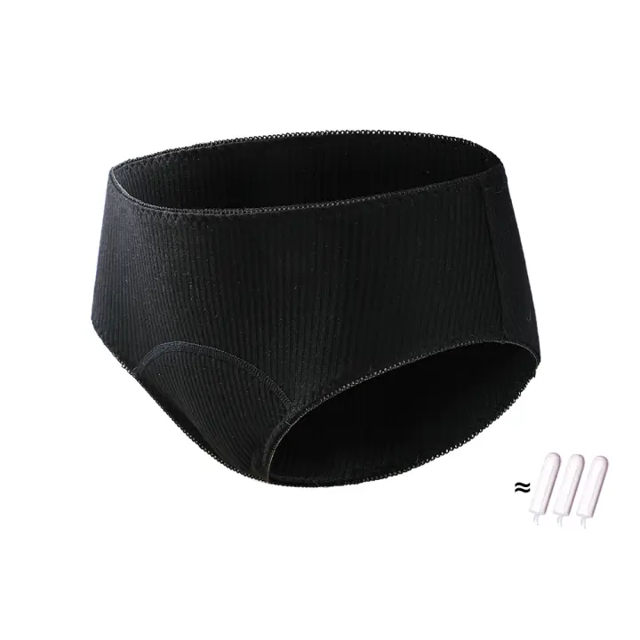 SRA-ropa interior menstrual para mujer, ropa interior de algodón acanalado - 1