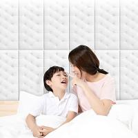 3D Leather Cladded Decor Wall Panel, Shockproof Peel and Stick Wall Sticker Soft Cushion for TV Walls, Children's Bedroom - details 1