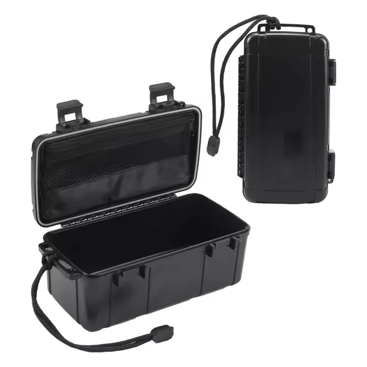 Caja de almacenamiento impermeable para exteriores, contenedores de almacenamiento herméticos con bolsillo de malla - 1