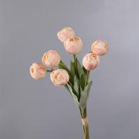 Ramas de tulipán artificiales de 7 cabezas, flor de tulipán de seda hecha a mano de tacto Real, flores falsas realistas, decoración del banquete de boda - details 12