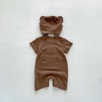 Nuevo en Verano Monos de Manga Corta para Niños y Niñas Parche de Gofre Monos para Recién Nacidos - details 17