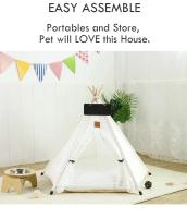 Carpa Para Mascotas Tepee Para Gatos Y Perros Casa De Perro Portátil Desmontable Lavable Con Almohada Y Tablero Para Pupusas Casa Para Gatos - details 7