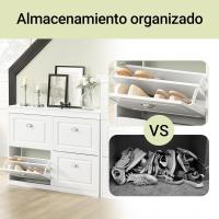 Mueble Blanco con 4 Puertas y Gran Capacidad - 105x24x83cm para Pasillo Estrecho, Recepción, Dormitorio - details 3