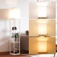 Lámpara de Pie, Temperatura de 3 Colores, Lámpara con Estantes con Bombilla LED, Lámpara de Salón, Dormitorio, Estudio y Oficina, Negro,Decoración Hogar Vintage - details 21