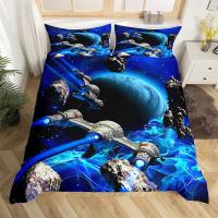 Juego de Ropa de Cama Espacial para Niños con Cubierta de Edredón de Estrellas de Universo Azul Tamaño Completo/Queen/King para Niños Niñas Adolescentes - details 16