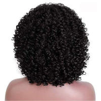 Peluca Afro rizada corta con flequillo, pelo suave sin daño, transpirable, sin olor, para disfraz de fiesta de Halloween, Cosplay - details 0