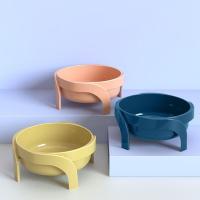 with Stand Raised Cat Bowl Anti overturning HIPS Elevated Dog Bowls Neck Protection Candy Color Cat Food Bowl Kitten - details 0