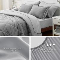 Juego de edredón Reversible, ropa de cama suave de 200gsm, color negro, para todas las estaciones, 7 piezas - details 2