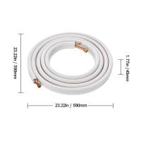 SucceBuy Juego de mini líneas divididas de 7620 mm, tubos de cobre de 6,4 y 12,7 mm de diámetro exterior con aislamiento de triple capa, para aire acondicionado y HVAC, incluye tiras de envoltura - details 1