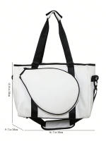 Combi-Bolsa para raqueta de Tenis, raqueta padel, bádminton aqueta, Unisex Adulto, Negro/Blanco - details 2