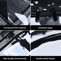 Mochila transparente de PVC, mochilas escolares transparentes sólidas impermeables, mochila de hombro con cremallera de gran capacidad, mochila de viaje portátil Unisex - details 8