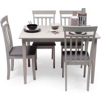 2 sillas de comedor Kansas |   Estructura de madera lacada |   Asiento tapizado en tela gris |   Diseño moderno y sencillo |   Sillas para comedor, salón, cocina |   Color Blanco - details 13