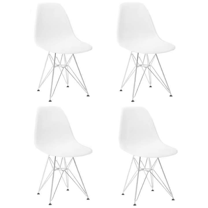 Juego de sillas medievales de plástico con patas de Metal para cocina, comedor, sala de estar, restaurante, 4 unidades - 1
