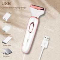 Maquinilla de afeitar eléctrica recargable 4 en 1 para mujer, recortadora de pelo para cara indolora, nariz, cejas, Barba, bigote, brazo, pierna - details 4