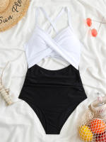 Bañador de una pieza para mujer, traje de baño con realce, Monokini Sexy recortado, ropa de playa para verano, 2024 - details 11
