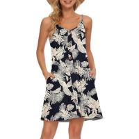2025 Europa hermosa mujer verano delgado hombro botón cuello en V blusa de playa casual con vestido de bolsillo - details 23