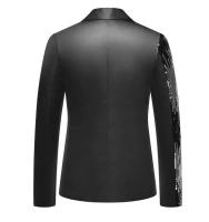 Blazer de lentejuelas con estilo para hombre, Chaqueta de traje ajustada, abrigo - details 3