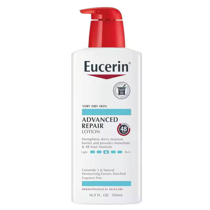Eucerin Advanced Repair Body para pieles muy secas, loción sin perfume formulada con ceramidas, botella de 16,9 oz - 1