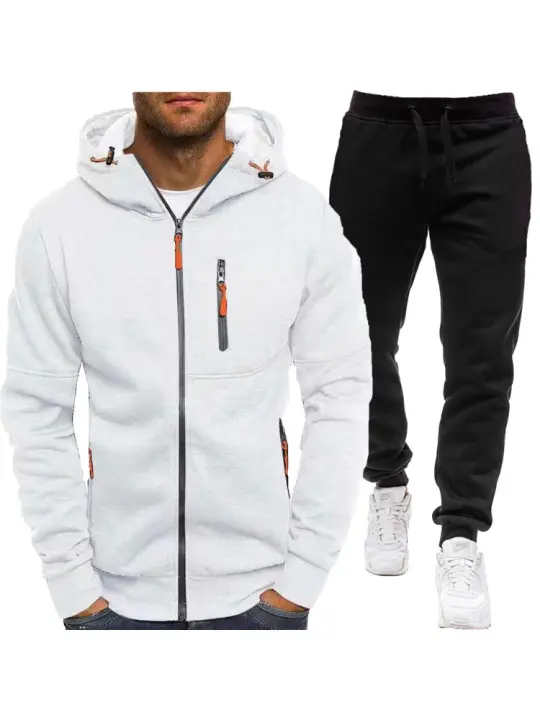 Conjunto De Dos Piezas Para Hombre, Chándales Informales, Trajes Deportivos Para Exteriores, Sudaderas Con Capucha Y Pantalones Para Correr, Otoño E Invierno - 1