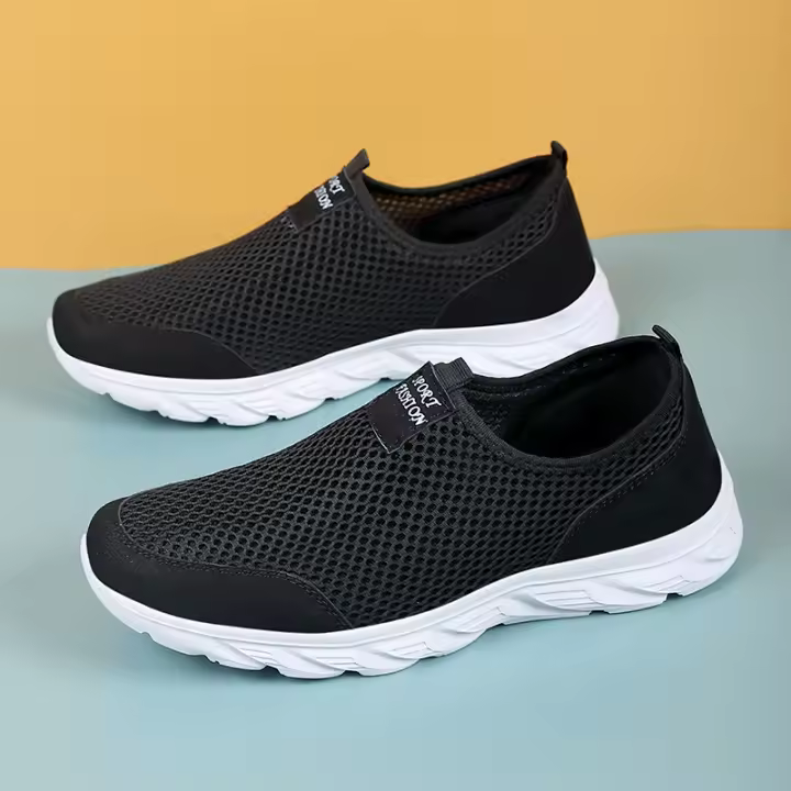 Atos tejido informal de malla de aire para hombre, cordones ligeros y transpirables sin zapatos, calzado deportivo cómodo, moda de verano - 1