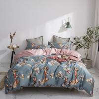 Svetanya Juego de Ropa de Cama con Diseño Floral Pastoral en Amarillo y Morado Tamaño Queen y King Algodón Egipcio Ajustable - details 3