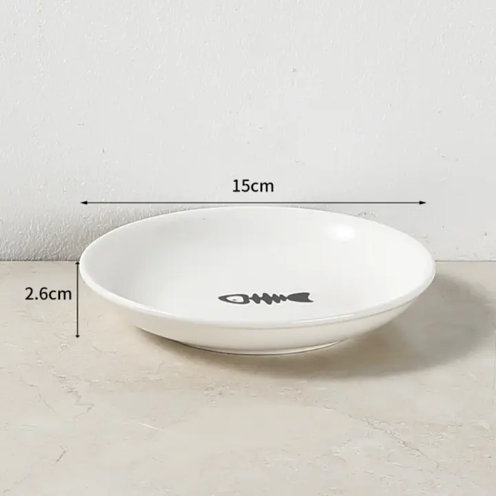 Bol de Comida Tallado de Cerámica para Gatos Soporte de Bebida para Mascotas Anti-Vomiting - 1