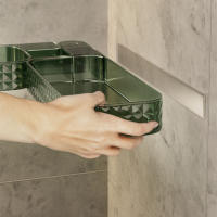Estante de ducha de esquina montado en la pared, estante organizador para baño, dormitorio y cocina - details 6