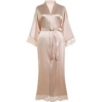 Vestido tipo kimono largo Sexy para mujer, bata de baño de encaje, lencería, camisón de seda helada, camisón de Color sólido, ropa de dormir de talla grande #     0701 - details 2