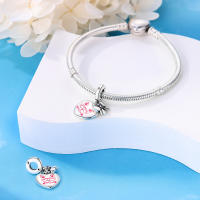 Encantos de Pulsera S925 Plata Esterlina con Esqueleto y Flor para Mujeres Joyería Fina de Cumpleaños Regalo de Diy con Cuentas de Zircono y Piedra Natural - details 17