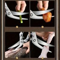 Tijeras de cocina multifunción, cuchillo de cocina de acero inoxidable, tijeras para huesos de pollo - details 2