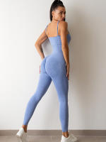 Mono de yoga sin costuras Mujer Correa de espagueti Ocio Entrenamiento Gimnasio Leggings Sujetador acolchado Monos de una pieza - details 9