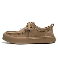 Nuevos zapatos de conductor de gamuza de diseñador de moda para hombre con cordones, zapatos deportivos planos de cuero de vaca, informales y a la moda, - details 0