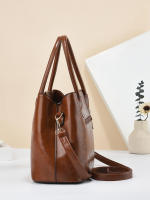 SOMY Bolsos Retro de Color sólido para mujer, elegante bolso cruzado de cuero PU, monederos de oficina y trabajo de moda - details 2