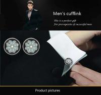 La nueva camisa de hombre de cristal de alta calidad de KC con borde redondo MB, regalo de boda del novio gemelo, dejando un hombre detrás. - details 0