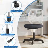 Silla Escritorio de Oficina Ergonómica Silla Giratoria Altura Ajustable sin Reposabrazos Asiento Malla Rosa - details 23
