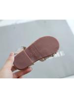 Sandalias de verano para niñas, zapatos para niños pequeños, sandalias suaves de princesa para la playa para niños, sandalias romanas con recortes tejidos y puntera - details 22