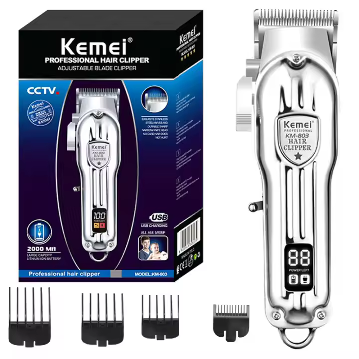 Cortadora de pelo eléctrica ajustable para hombres, cortadora de pelo de barba recargable, Original, cuerpo de Metal completo - 1