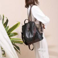 Mochila Retro de cuero PU suave para mujer, bolso de una tira, bolso de viaje corto impermeable antirobo para exteriores - details 6