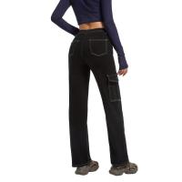 Pantalones vaqueros de pierna recta de cintura alta para mujer, pantalones vaqueros de estilo coreano para adolescentes - details 3