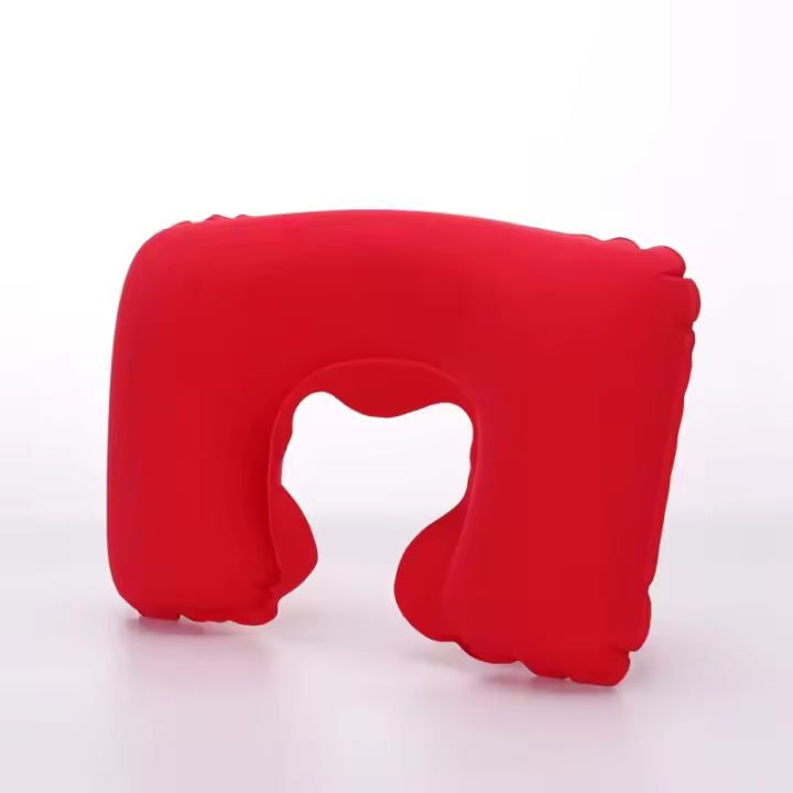 Almohada de viaje inflable portátil en forma de U, cojín de aire ajustable para el cuello, ideal para avión y viaje - 1