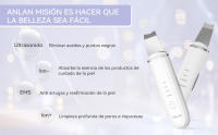 ANLAN Peeling Ultrasónico Facial Skin Scrubber Exfoliación Facial Ultrasónica Limpiador de Poros para Limpieza Facial y Cuidado Facial - details 1