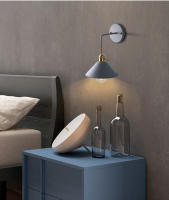 Lámpara de pared nórdica Lámpara de dormitorio con interruptor AC 220V aplique colorido,Bombilla no incluida - details 4