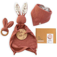 Pack de Regalos para Bebés Recién Nacidos Doudou Muselina, Babero Bandana, Mordedor, Tarjeta - details 2